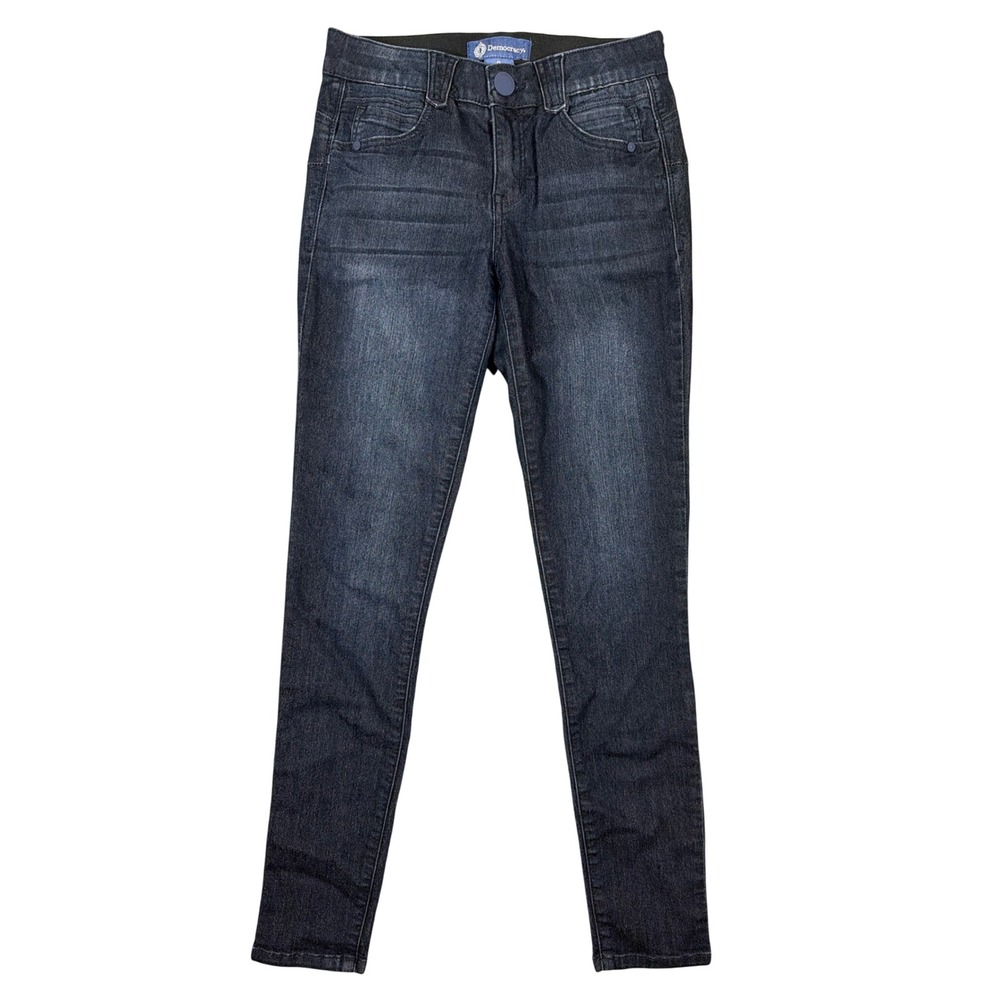 Democracy Absolution Skinny Jean Dark Indigo Wash Mid Rise Stretch Denim 2 B1105